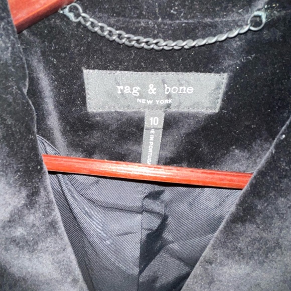 Rag & bone Elegant Black Velvet Blazer - Picture 3 of 6